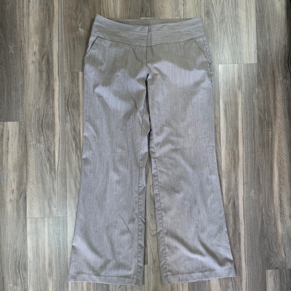 Studio Y Womens Grey Textured Wide Leg Dress Pants Trousers Size 7/8